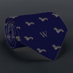 Sausage Dachshund Dog Monogrammed Midnight Blue Tie<br><div class="desc">Introducing our charming Sausage Dachshund Dog Skinny Tie – a delightful accessory that captures the heart and spirit of our beloved furry friends. This tie is not just an accessory; it's a whimsical celebration of canine companionship and an ideal gift for dog lovers and pet enthusiasts alike. Crafted with attention...</div>