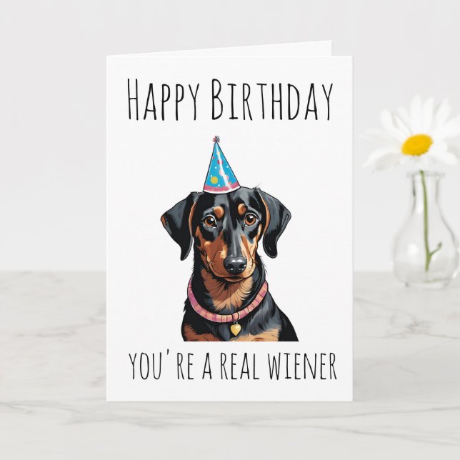 sausage dog birthday cards (Small Plant)