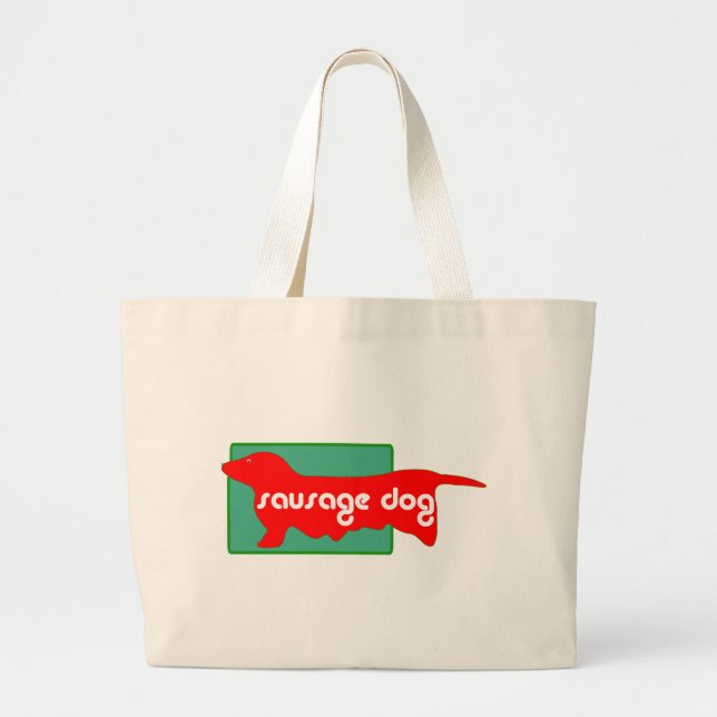 SAUSAGE DOG DACHSHOUND LARGE TOTE BAG (Front)