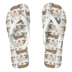 Sausage Dog Dachshund Flip Flops Beach Footwear