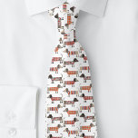 Sausage Dog Dachshund Pattern Tie<br><div class="desc">Fun dachshund wiener dog pattern on a white background. Perfect for pet lovers.</div>