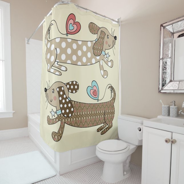 Sausage Dog Dachshund Shower Curtain (In Situ)