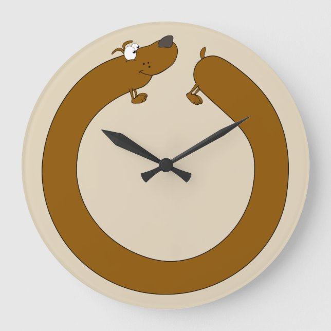 Sausage Dog Large Clock (Front)