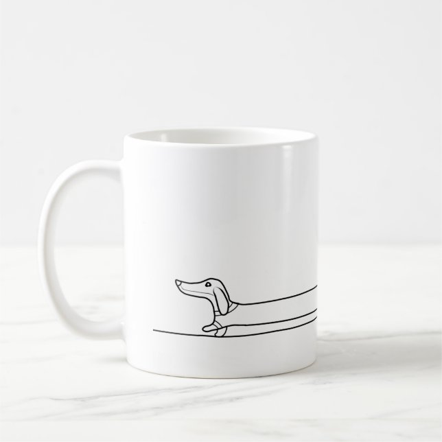 Sausage Dog Mug, Dachshund Mug, Dog Lover Gift Coffee Mug (Left)