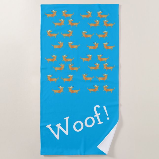 Sausage dog pattern   beach towel (Front)