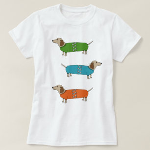 Sausage Dogs Dachshund in Jumpers Bone Top T-Shirt