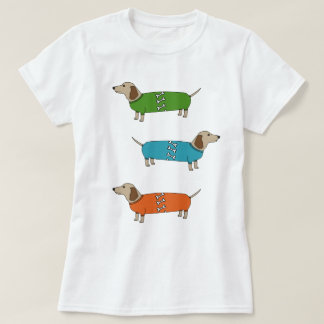 Sausage Dogs Dachshund in Jumpers Bone Top T-Shirt