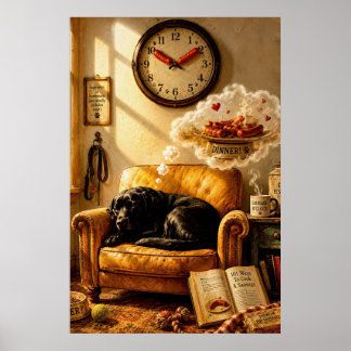 Sausage O’Clock Dreamtime – Surreal Dog Art Poster