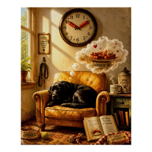 Sausage O’Clock Dreamtime – Surreal Dog Art Poster