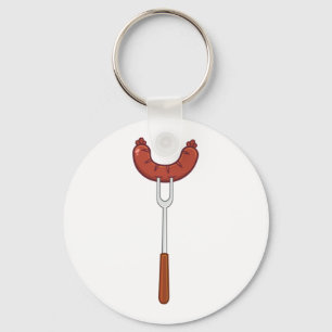 Sausage On A Fork Key Ring