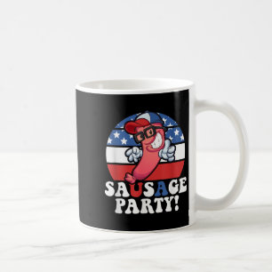Sausage Party American Flag Usa Bbq Funny 4th Of J Coffee Mug