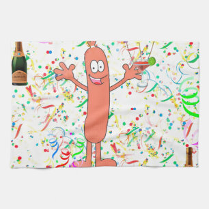 sausage party tea towel