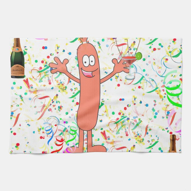 sausage party tea towel (Horizontal)