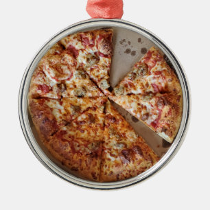 Sausage Pizza Thick Crust Food Christmas   Metal Tree Decoration