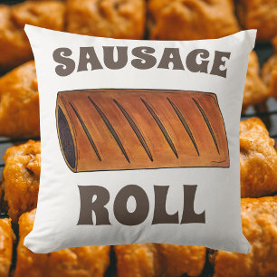 Sausage Roll British Savoury Pastry Snack Food UK Cushion