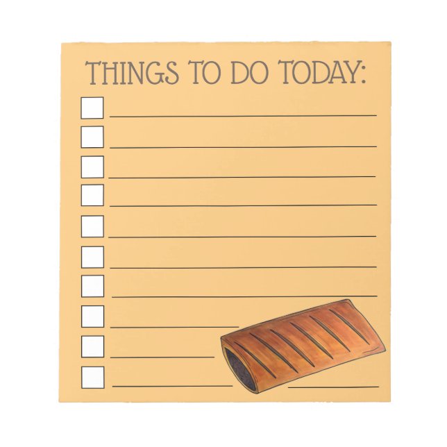 Sausage Roll British Savoury Pastry Snack Food UK Notepad (Front)