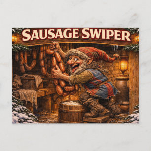 Sausage Swiper Yule Lad postcard
