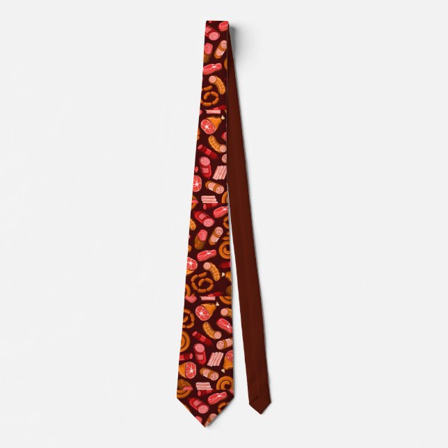 Sausages and meat pattern  tie (Front)