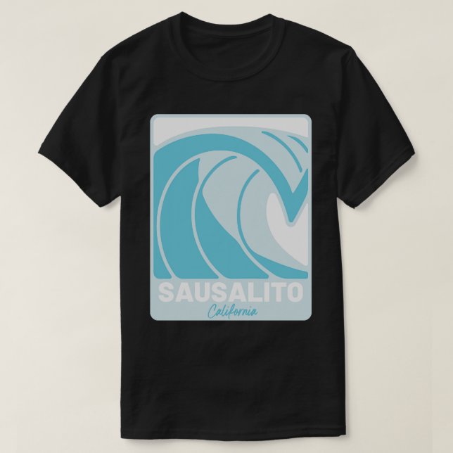 Sausalito Beach California Pacific Ocean CA Crashi T-Shirt (Design Front)