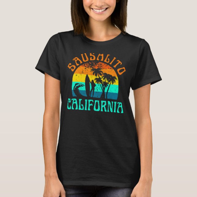 Sausalito California Beach Surf Summer Vacation Gi T-Shirt (Front)