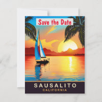 Sausalito California Sailboat Wedding Invitation
