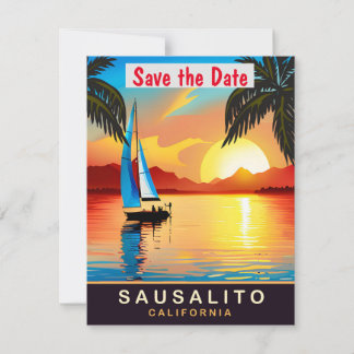 Sausalito California Sailboat Wedding Invitation