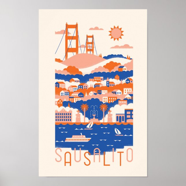 Sausalito California Travel Poster (Front)