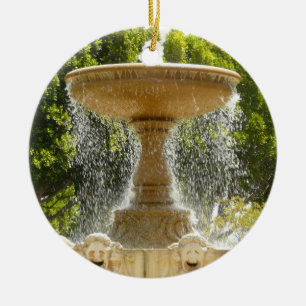 Sausalito Fountain California Travel Photography Ceramic Tree Decoration