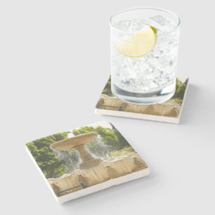 Sausalito Fountain California Travel Photography Stone Coaster