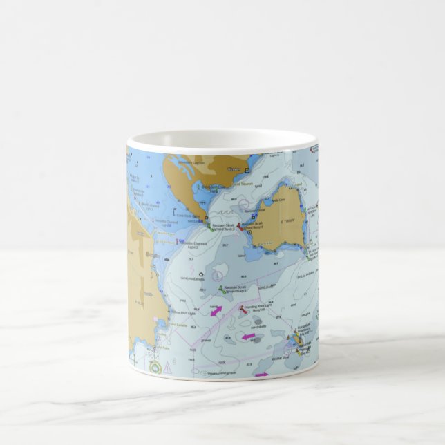 Sausalito San Francisco Bay Nautical Chart Coffee Mug (Center)