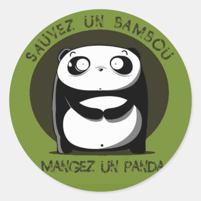 Sauvez un bambou classic round sticker (Front)
