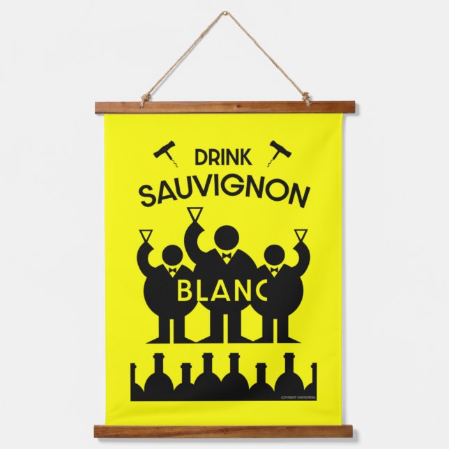 Sauvignon Blanc Wine Drinker   Hanging Tapestry (Front)