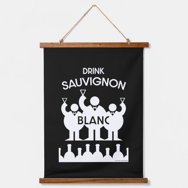 Sauvignon Blanc Wine Drinker Hanging Tapestry (Front)
