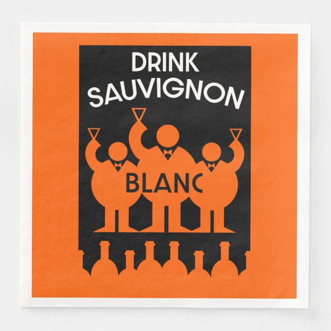 Sauvignon Blanc Wine Drinker Napkin (Front)