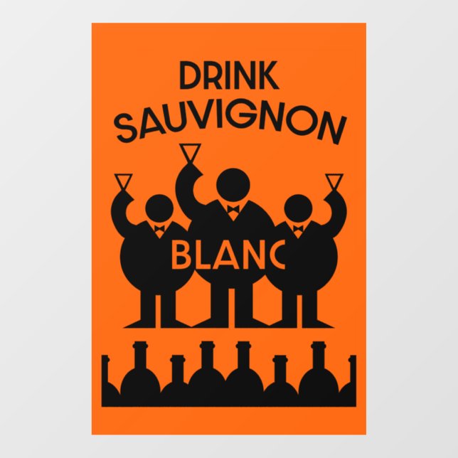 Sauvignon Blanc Wine Drinker   Window Cling (Sheet)