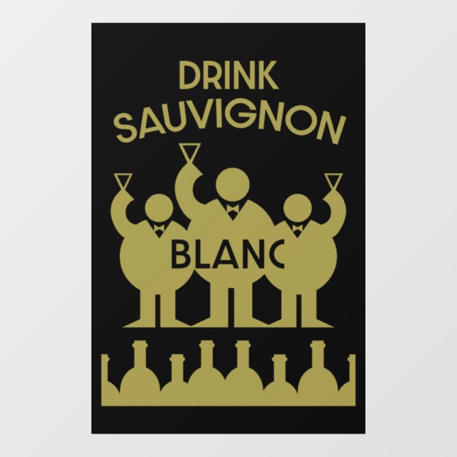Sauvignon Blanc Wine Drinker Window Cling (Sheet)