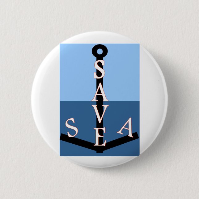 sauvons la mer 6 cm round badge (Front)