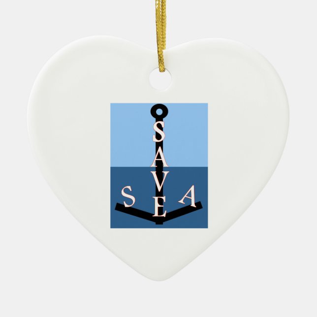 sauvons la mer ceramic tree decoration (Front)