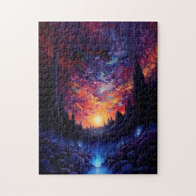 Savage Alien Planet, Hot Jupiter Inspired Jigsaw Puzzle (Vertical)