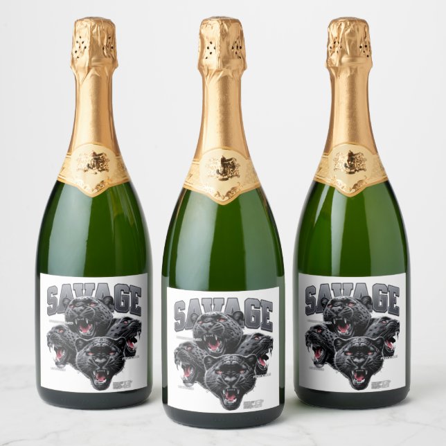 Savage Alpha Gorilla Champagne Labels - Powerful  (Bottles)