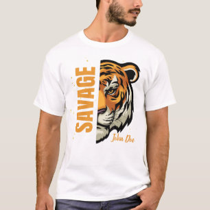Savage Bengal Tiger Wild Typography Alpha Male T-Shirt