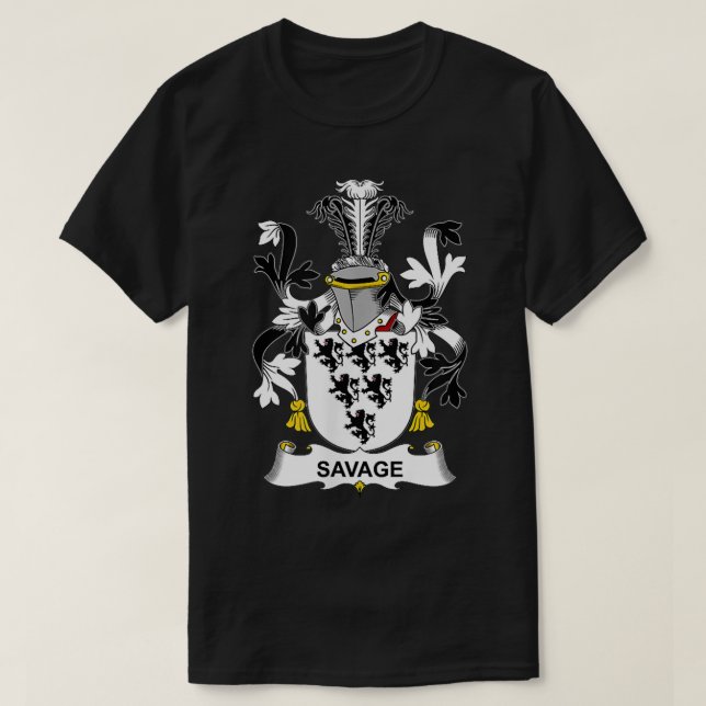 Savage Coat of Arms  Family Crest   T-Shirt (Design Front)