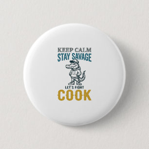 Savage Cook Alligator Vintage Engraving Graphic_1 6 Cm Round Badge