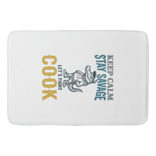 Savage Cook Alligator Vintage Engraving Graphic_1 Bath Mat