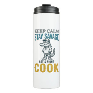 Savage Cook Alligator Vintage Engraving Graphic_1 Thermal Tumbler