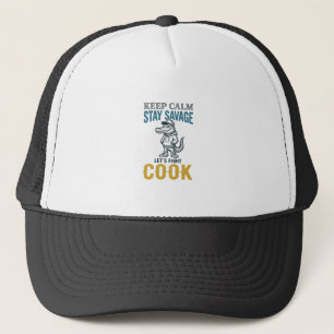 Savage Cook Alligator Vintage Engraving Graphic_1 Trucker Hat
