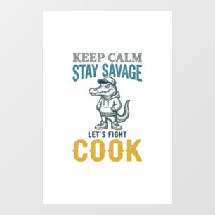 Savage Cook Alligator Vintage Engraving Graphic_1 Window Cling