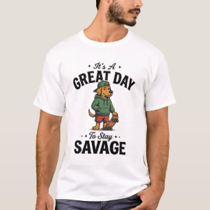 Savage Dog Vintage Engraving T-Shirt Design_1