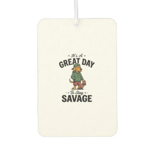 Savage Dog Vintage Engraving T-Shirt Design_1 Car Air Freshener