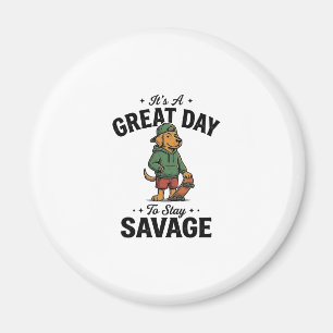 Savage Dog Vintage Engraving T-Shirt Design_1 Magnet